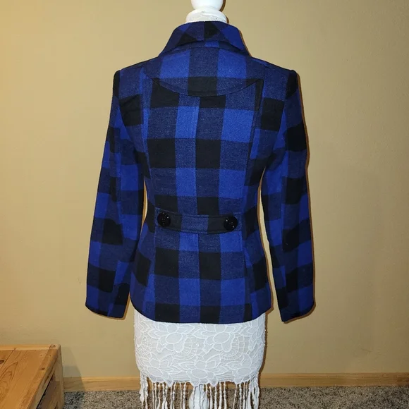 Rampage plaid pea coat - Picture 2 of 7